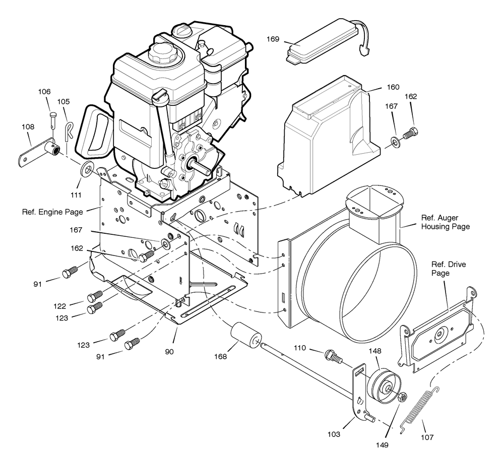 Frame Diagram and Parts List for 626752X16A-ST7526 2006 Briggs and Stratton Snow Blower